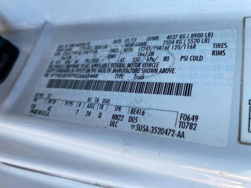 2012 Ford E-Series Cargo E-250