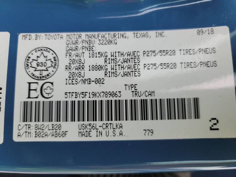 2019 Toyota Tundra Limited